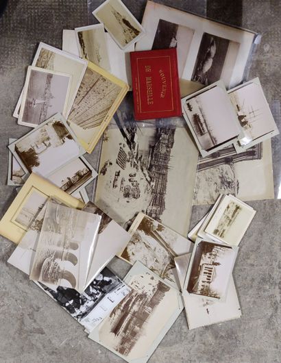 null MARSEILLE Important ensemble de photographies. Circa 1870-1950. Cartes de visites,...