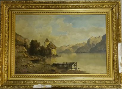null REYNIER (XIXème siècle) 

Le château Chillon au bord du lac Léman.

Signé en...
