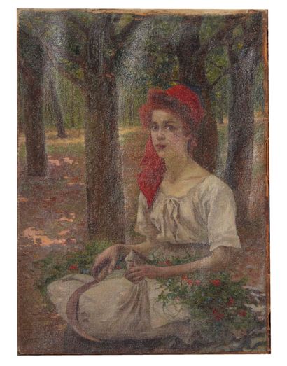 null Michel KOROCHANSKY (1866-1925)

Jeune femme assise en forêt.

Huile sur toile.

Signée...