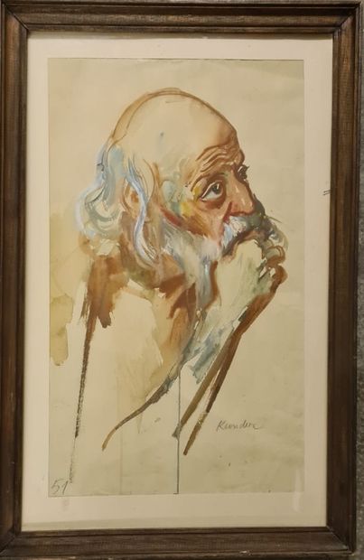 null Rudolf KUNDERA (1911-2005)

Portrait de vieil homme

Aquarelle

Signé en bas...