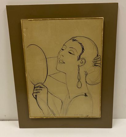 null George BARBIER (1882-1932)

Jeune femme se coiffant devant un miroir.

Mine...