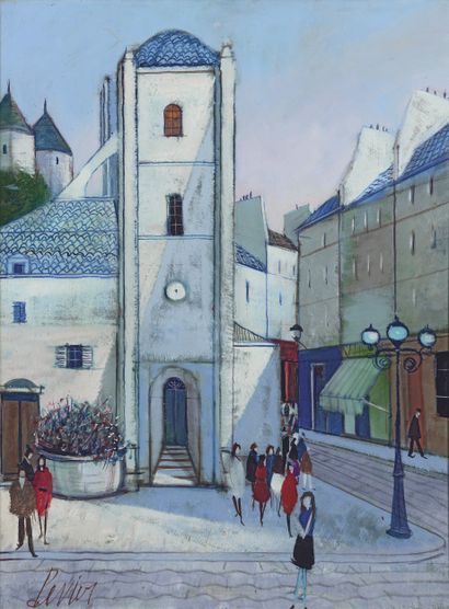 null Charles LEVIER (1920-2004) 

Street place Saint Nicolas 

Oil on canvas Signed...