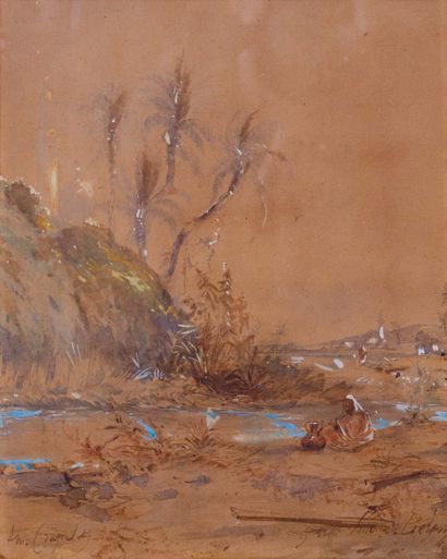 Louis Amable CRAPELET (1822-1867) 

Paysage...