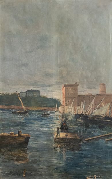 null COSTE (XIX°)

L'entrée du port de Marseille, Le fort Saint Jean la tour du roi...