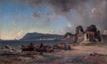 null Vincent COURDOUAN (1810-1893)

Pêcheurs en bord de côte aux Sablettes à Toulon....
