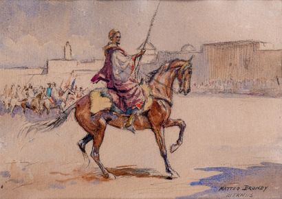 null Matteo BRONDY (1866-1944)

Cavaliers à Meknes

Aquarelle

Signée et située en...
