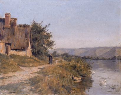 null Emile FOUBERT (1848-1918)

Chemin au bord de l'eau

Huile sur panneau

Signée...
