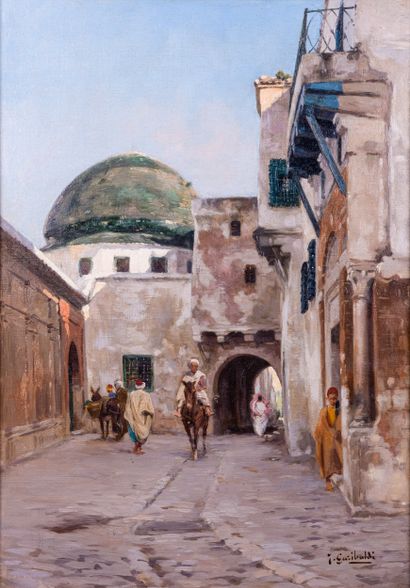null Joseph GARIBALDI (1863-1941)

Rue Tourbet El Bey, Tunis

Huile sur toile

Signée...