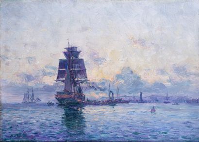 null Jean-Baptiste OLIVE (1848-1936)

Navire à l'entrée du port de Marseille

Huile...