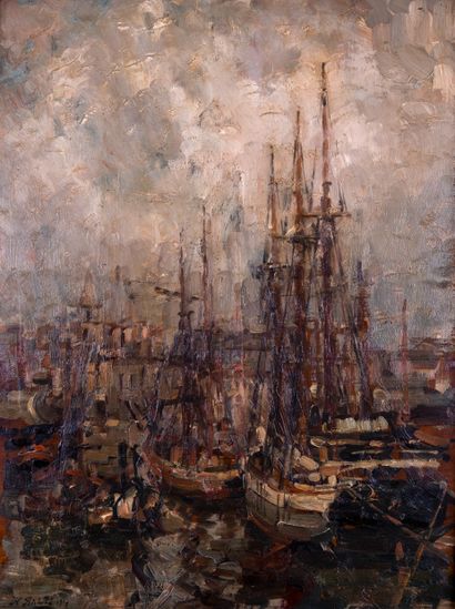 Horace RICHEBÉ (1871-1964) 
Le port de Marseille....