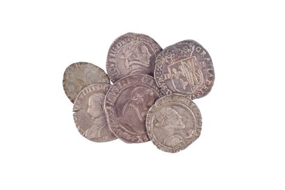 null 6 monnaies : Charles IX 1560-1574. Double Sol Parisi 1572 M Toulouse 2,38 gr....