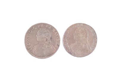 null 2 monnaies : Louis XV Ecus aux branches d’olivier (2 ex.) 1726 A Paris 29,15...