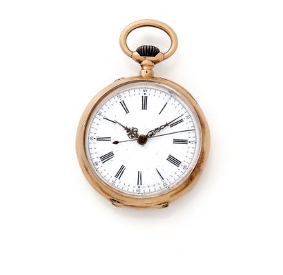 null Pocket watch in yellow gold 18K 750 thousandth with mechanical movement.

-...