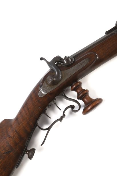 null Rifle with percussion, of shooting, ESCOFFIER. 

Round barrel, with sides to...