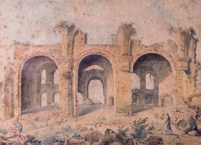 null Jean-Antoine-Siméon Fort (1793-1861)

Presumed view of the Baths of Carracalla

Watercolor...