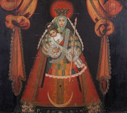 null École de Cuzco

La Vierge en majesté avec le Christ Enfant

Panneau

65 x 90...