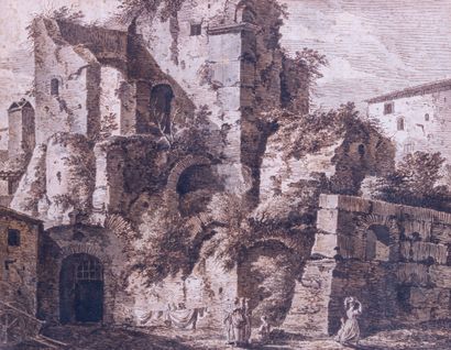 null Attribué à Jean Antoine Constantin d’Aix (1756-1844)

Ruines romaines

Plume...