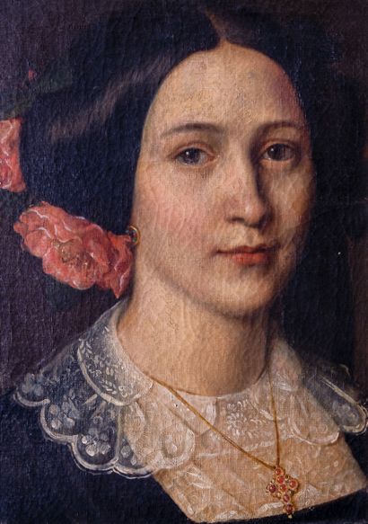 null Ecole ITALIENNE vers 1850

Portrait de femme coiffée de fleurs

Toile marouflée

34,5...