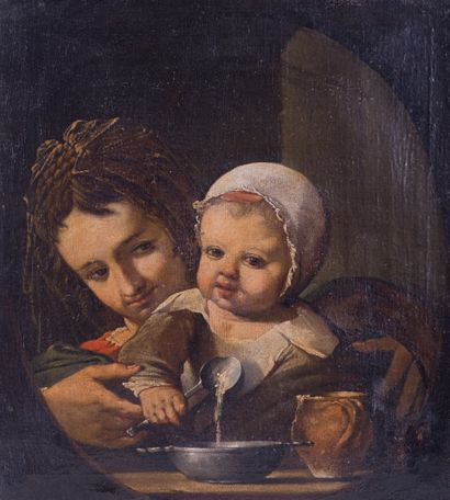 null Ecole ITALIENNE du Nord, vers 1730

Le repas de l'enfant

Toile

57 x 52 cm