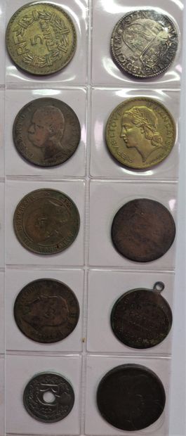 null Miscellaneous lot of 81 coins from the 17th to the 20th century, French and...