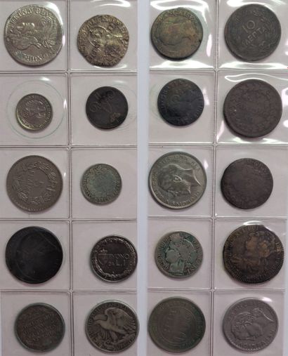 null Lot divers de 81 monnaies du XVIIème au XXème siècle, divisionnaires françaises...