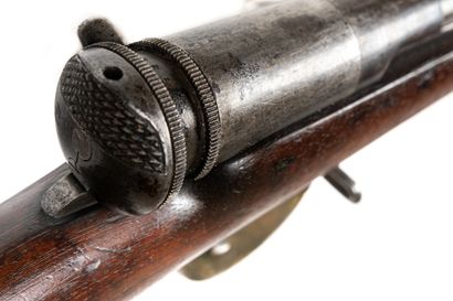 null Fusil Wilson Co, calibre 50 

Canon rond à pans au tonnerre, bronzé « frappé...