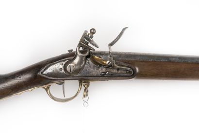 null Flintlock rifle attributed to the guards of the Navy or the ports, flintlock...
