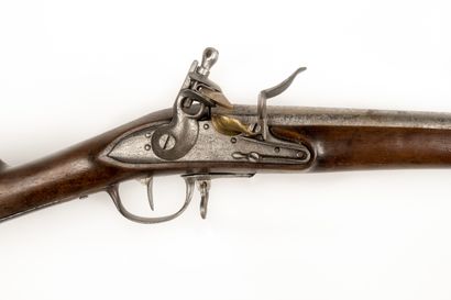 null Revolutionary flintlock infantry rifle. 

Round barrel with sides with thunder....