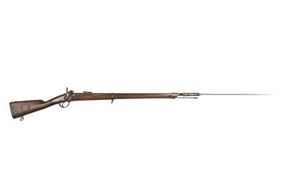 null Vincennes trial percussion rifle model 1865. 

Round barrel with sides to the...
