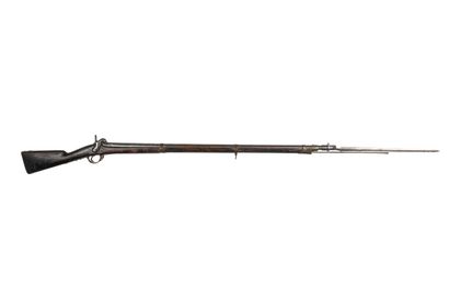 null Russian infantry rifle with percussion. 

Round barrel with thunderbolts numbered,...