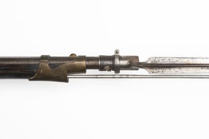 null Russian infantry rifle with percussion. 

Round barrel with thunderbolts numbered,...