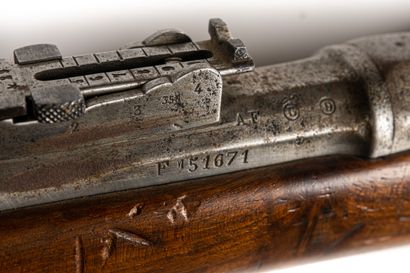 null Chassepot infantry rifle modified by the Prussians. 

Round barrel with sides...