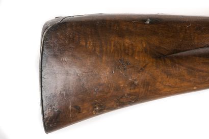 null 
Flintlock infantry rifle model 1728.
Round barrel, with sides with the thunder...