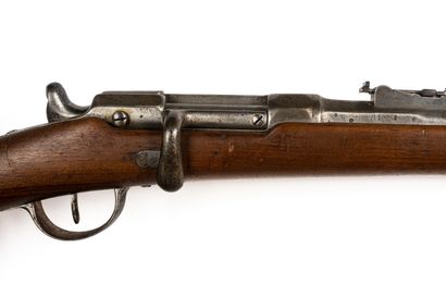 null Chassepot infantry rifle modified by the Prussians. 

Round barrel with sides...