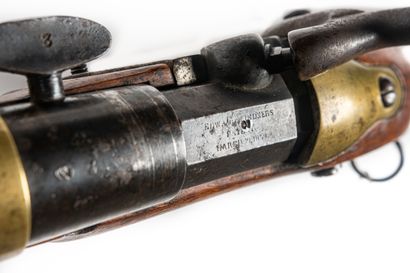 null Lindner breech loading percussion rifle, caliber 54 

Round barrel with sides...