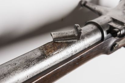 null 
Fusil modèle 1822 T Bis modifié à tabatière. 




Canon rond avec hausse déssoudée....