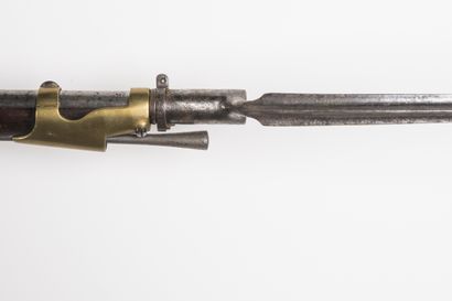 null Fusil à silex d’artillerie modèle 1777. 

Canon rond à pans au tonnerre et daté...