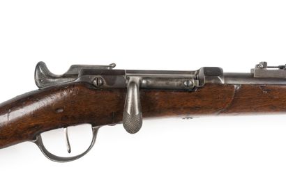 null Saxon modified Chassepot rifle model 1873, caliber 11 mm. 

Round barrel with...