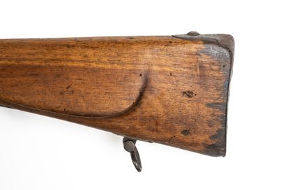 null Austrian rifle with modified percussion. 

Round barrel with the mouth, then...