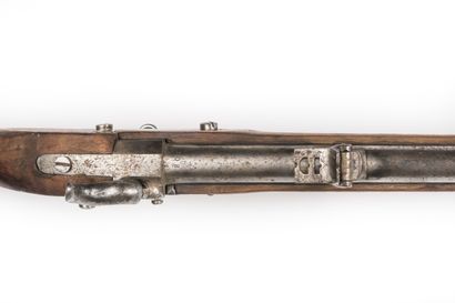 null Bavarian infantry rifle with percussion Podewils.

Round barrel with sides with...