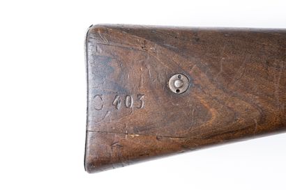 null 
Portuguese Mannlicher rifle 1896 caliber 6,5 mm. 




Barrel with rise, monogrammed...