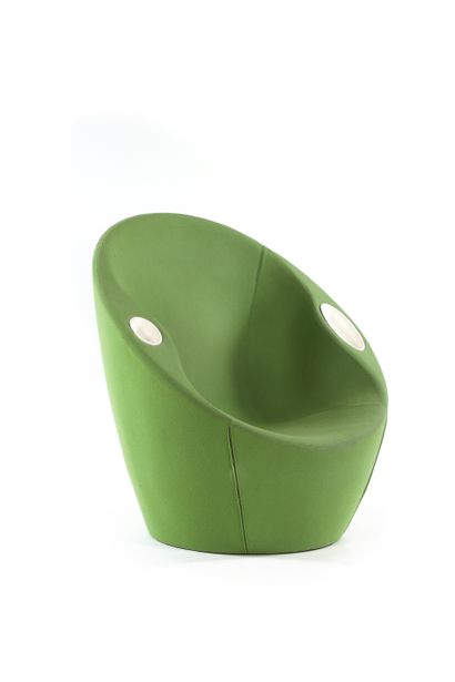 null Karim RASHID (1960) 

Pair of armchairs said Ouch chair green 

Fabric, fiberglass...