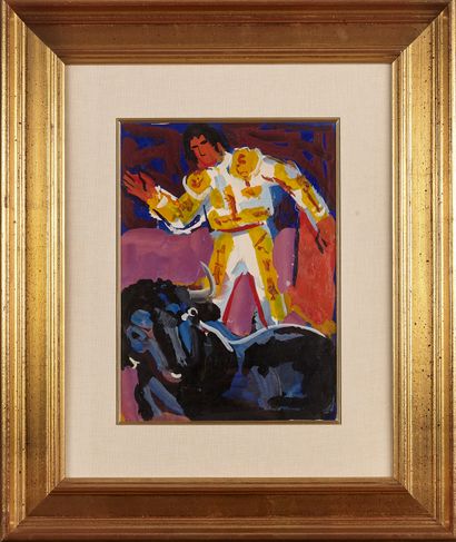 null Pierre AMBROGIANI (1907-1985)

Torero et taureau.

Gouache.

Non signée.

39...