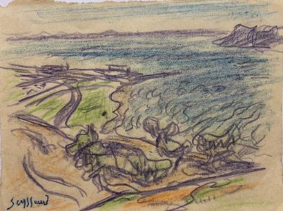 null René SEYSSAUD (1866-1952)

Coastline

Colored pencil on paper

Signed lower...