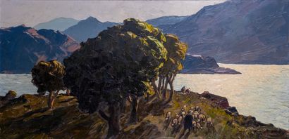 null Gustave VIDAL (1895-1966)

Shepherds and his herd on the coast

Oil on canvas

Signed...