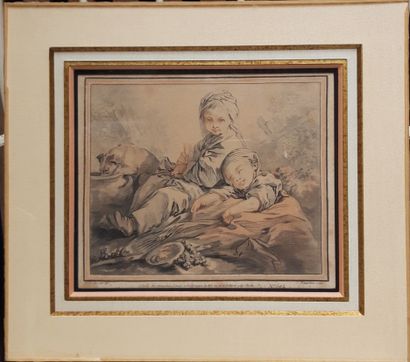 null 
French school of the 18th century

Children's subjects

Pair of prints

41...