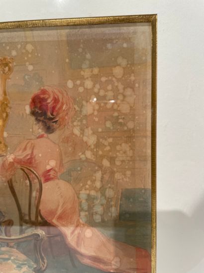 null René PÉAN (1875-1955)

Galante admirant un tableau 

Aquarelle 

30x22 cm