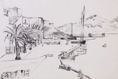 null Pierre GUASTALLA (1891-1968)

 « Port de Calvi », titrée et annotée à la main...
