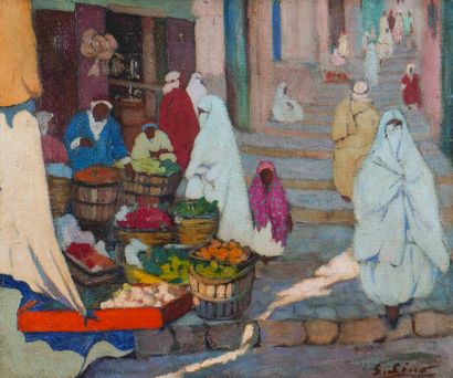 Gustave LINO (1893-1961) 

Marchands de fruits...
