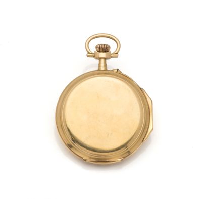null Pocket watch in 18K (750/1000) yellow gold with mechanical movement, plain bezel...